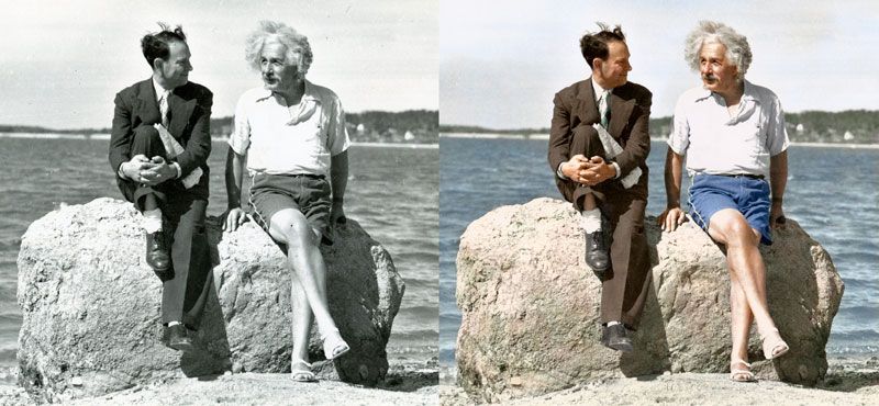 Альберт Эйнштейн, наслаждающийся летом на Лонг Айлэнде. 1939.