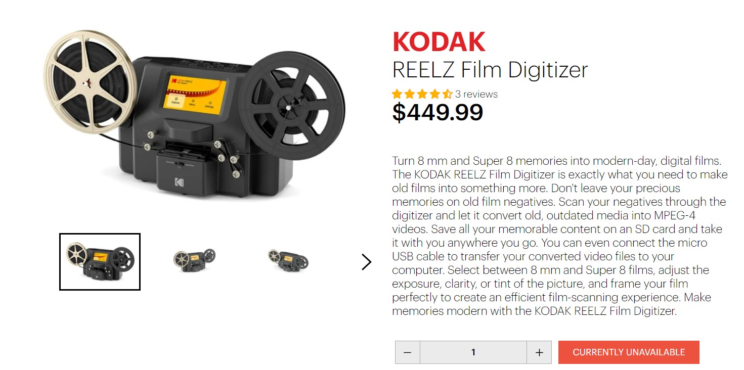 Kodak Reelz Digitizer - конвертер пленки в MP4 